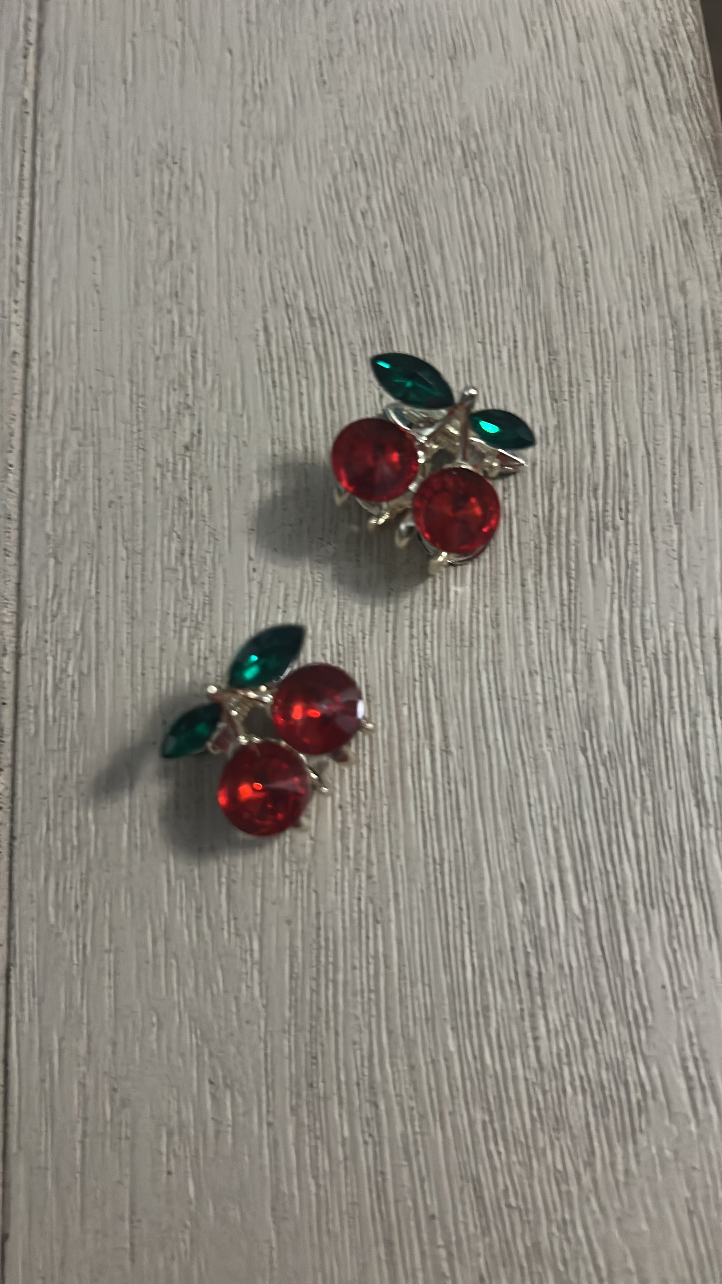 Cherry Gem Miniature Hair Clips