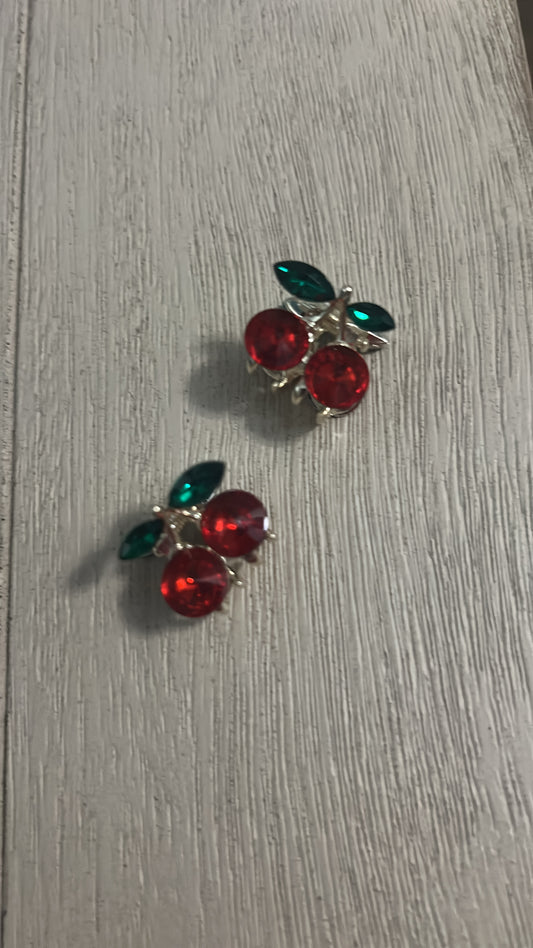 Cherry Gem Miniature Hair Clips