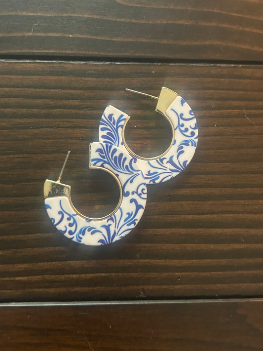 Blue + White China Hoops