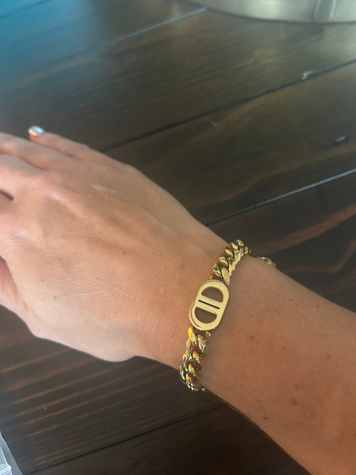 Gold Chain Link Necklace + Bracelet Set