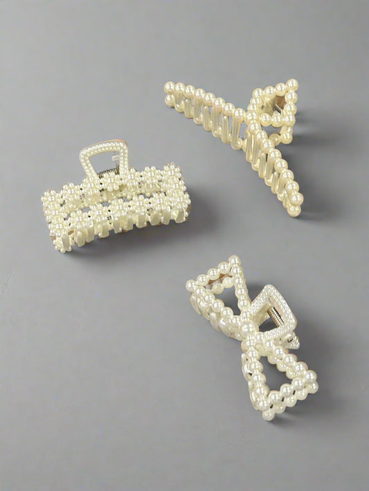 pearl hair clips