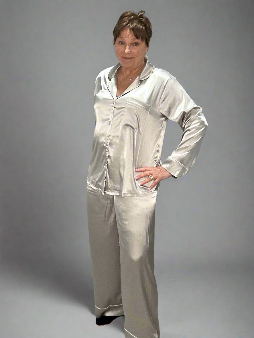 Satin long sleeve pajama set