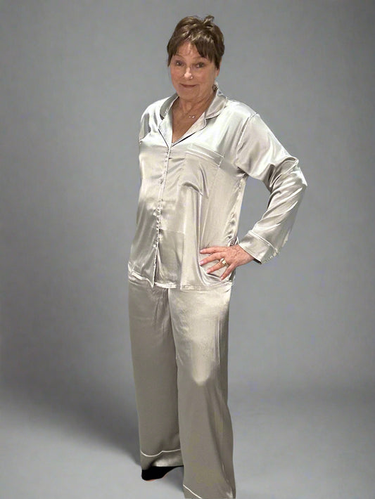 Satin long sleeve pajama set