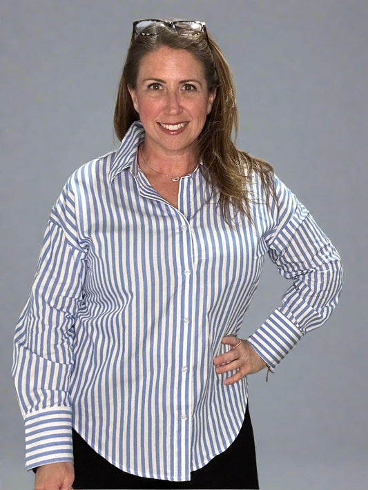 Classic striped button shirt
