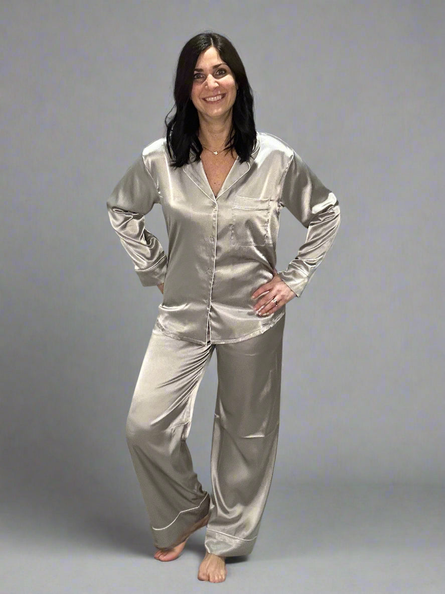 Satin long sleeve pajama set