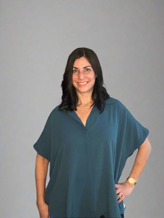 High low button down shirt