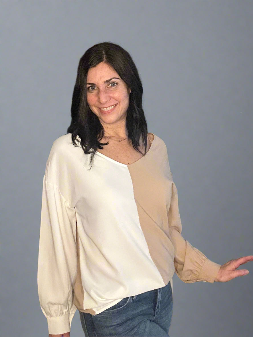 Color block long sleeve top