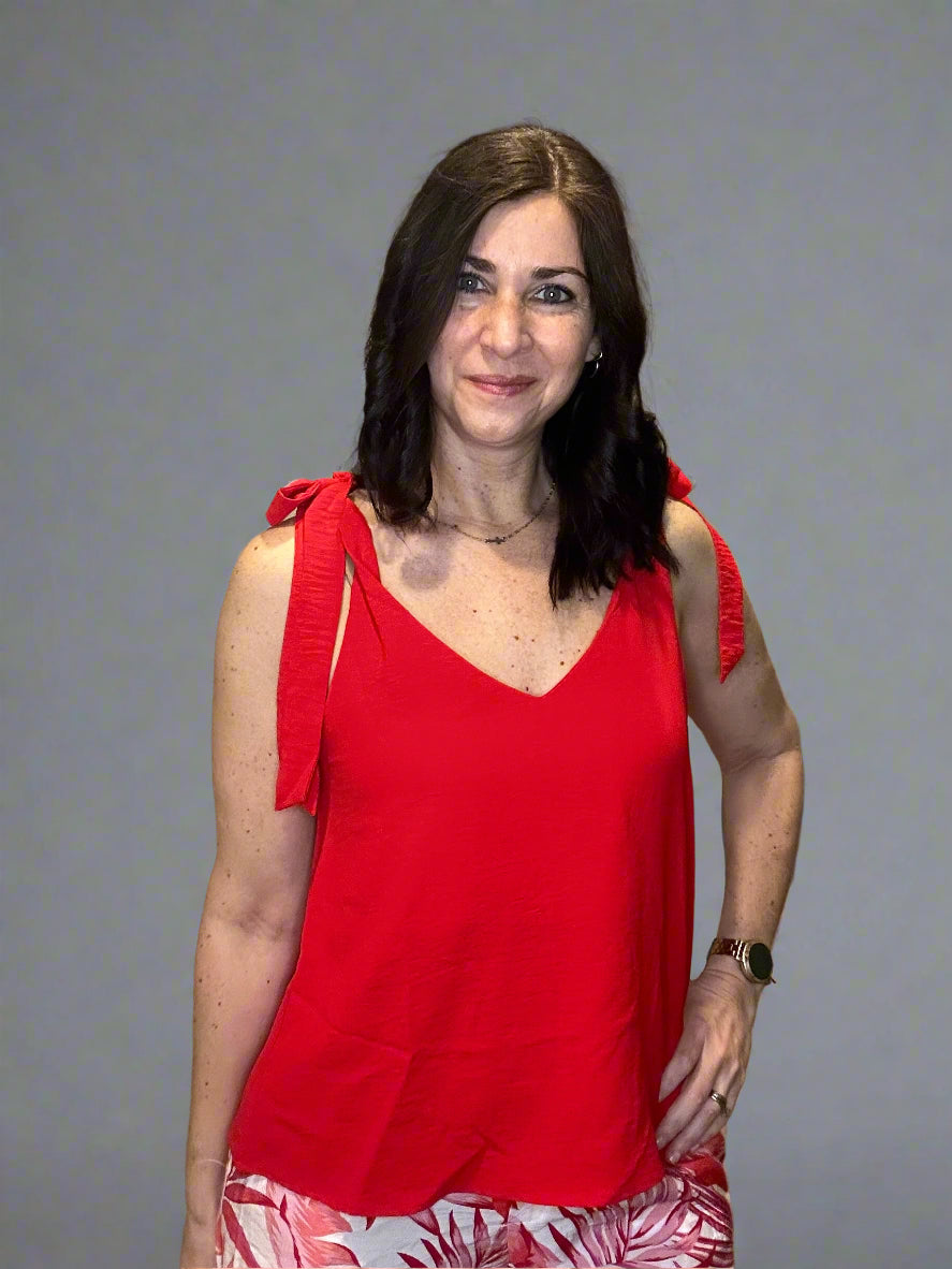 floaty top with self tie straps